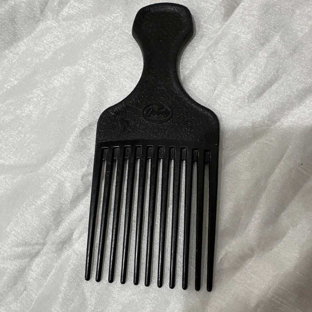 VTG Goody Hair Pick Plastic Black Crocodile Textured 6.5" Lift & Volume USA